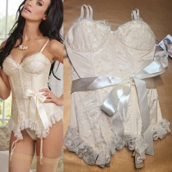Ivory Bridal Vintage Style Bustier Corset NWT - Picture 1 of 13